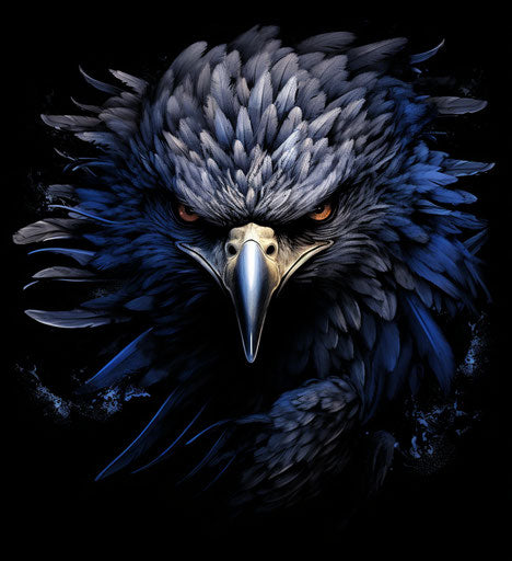 Eagle tattoo design with intricate black and white style