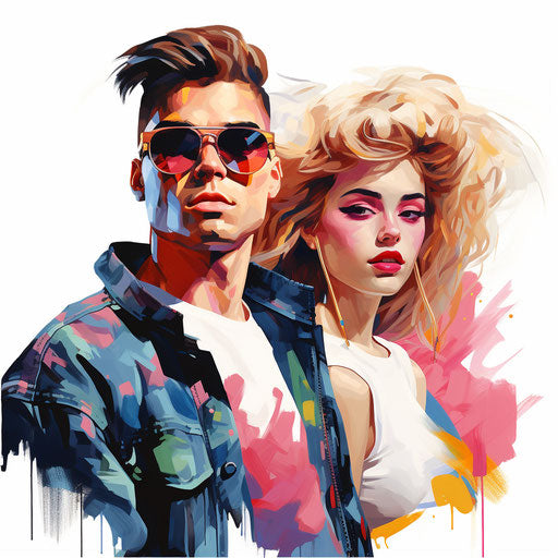 90s clipart in the style of Oil painting, on a white background