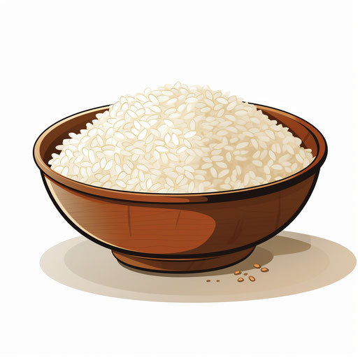 Minimalist style rice clipart, on white background