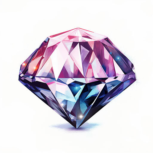 Diamond clipart in the style of Chiaroscuro Art, on a white background