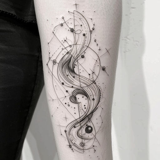 Dynamic Aquarius Constellation with Abstract Energy Beams