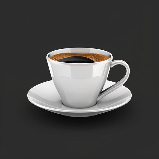 Realistic coffee cup on random flat background
