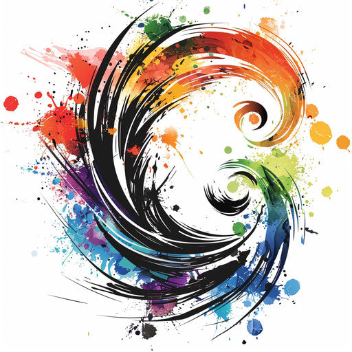 Abstract rainbow tattoo sketch in a clipart style