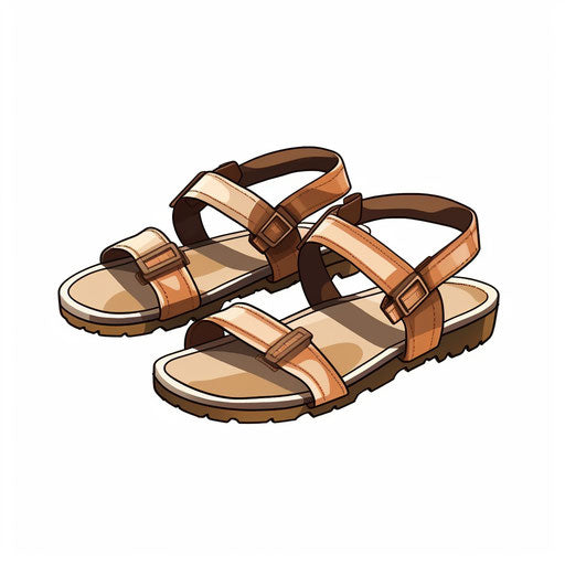 Minimalist Style Sandals on White Background