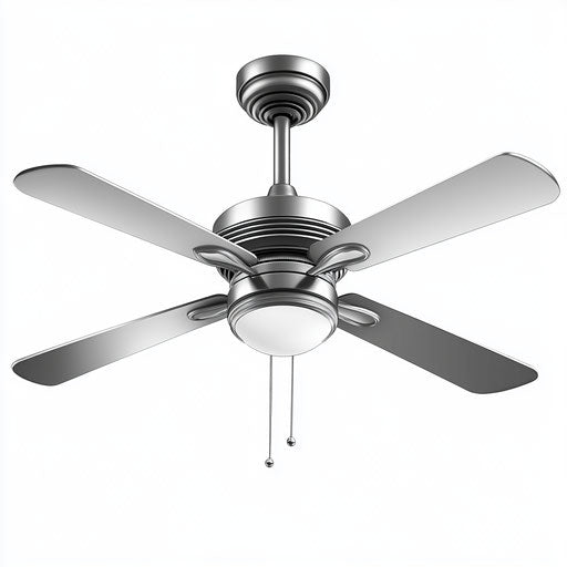 Realistic clipart of a ceiling fan, high-resolution, no background