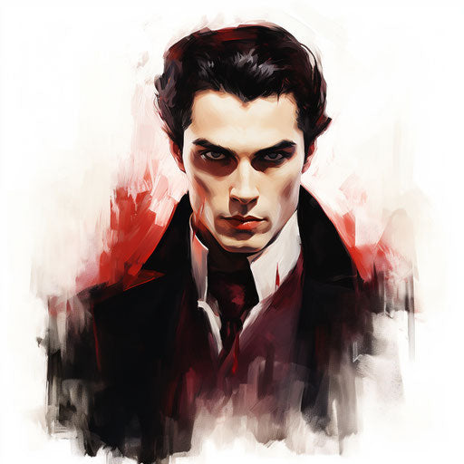 Vampire clipart in oil painting style
