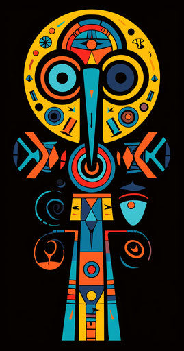 Egyptian ankh cross with circle and eye, womancore style