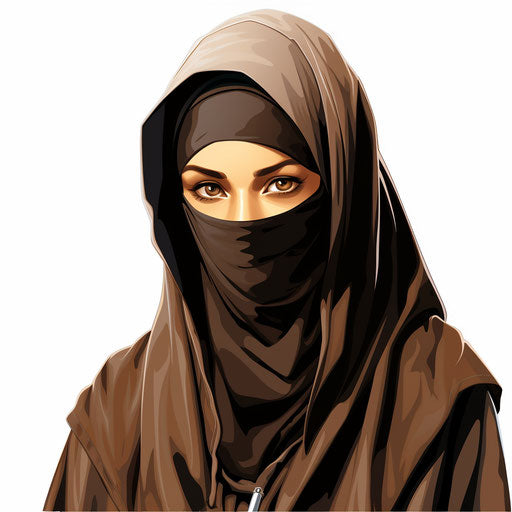 Chiaroscuro Art depicting Muslims on white background