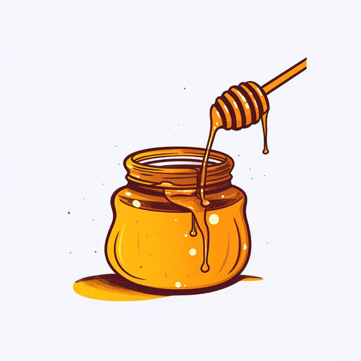 Minimalist honey illustration on white background