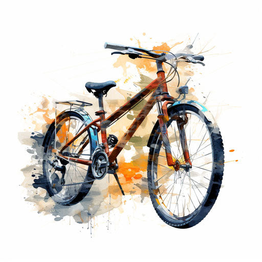 Bike clipart in the style of Impressionistic Art, on white background