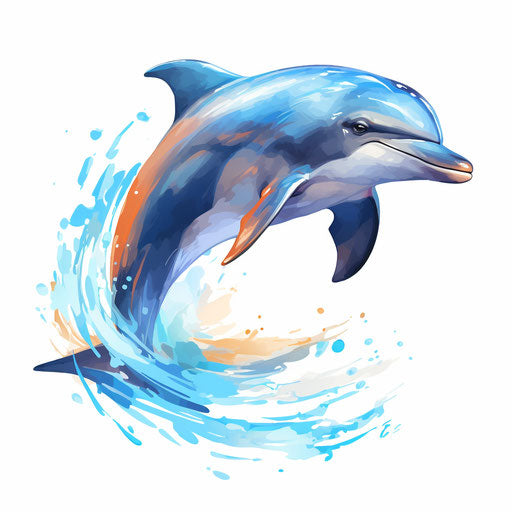Dolphin drawing in the style of Oil painting