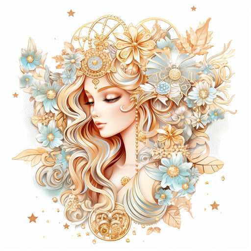 Golden artwork in the Pastel Colors Art style, on a white background