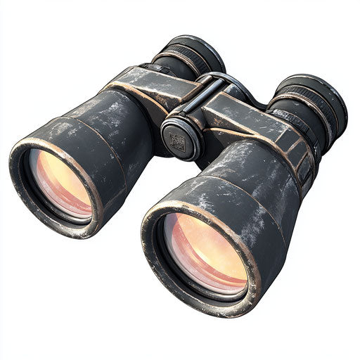 Realistic Binoculars Icon Clipart, High-Resolution, Isolated