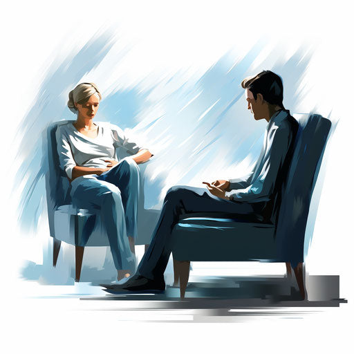 Therapy clipart in the style of Chiaroscuro Art, on white background