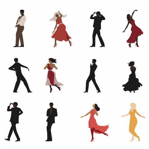 Minimalist dance clipart on a white background