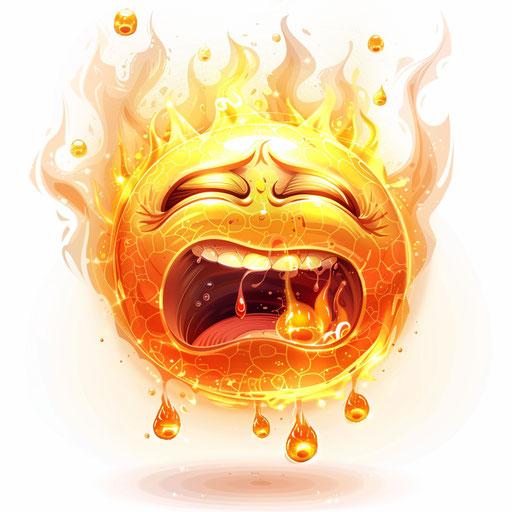 Emotion crying with fire