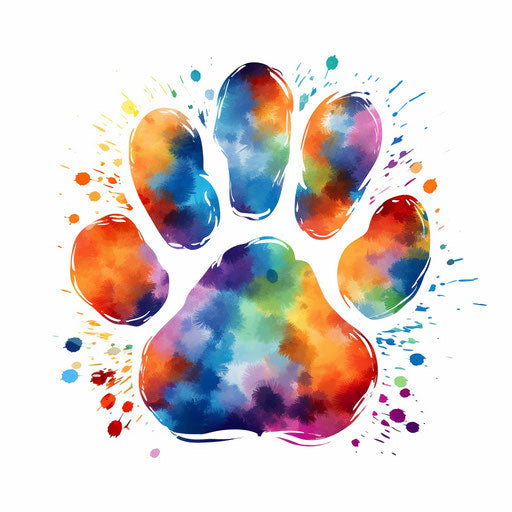 Dog paw print in Oil painting style