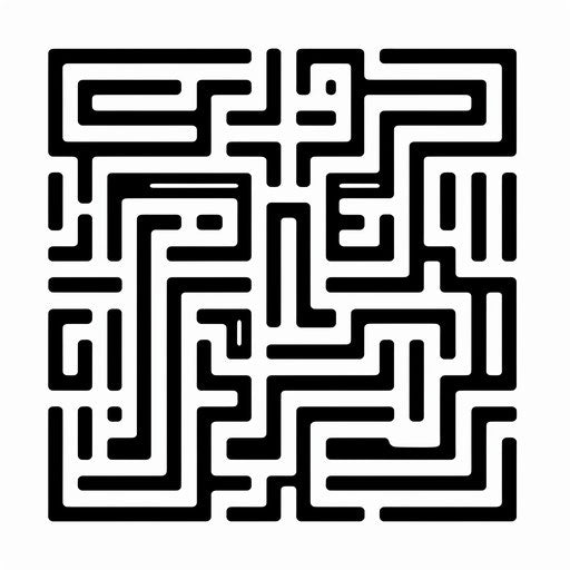 Minimalist style maze clipart, on white background