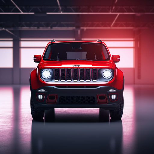 Bright cherry red classic Jeep renegade