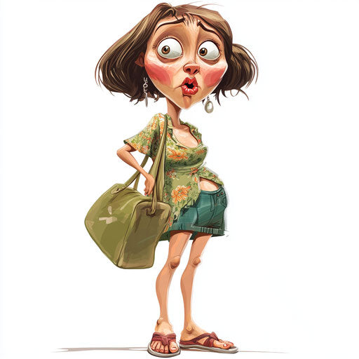 Humorous caricature of an engagement illustration