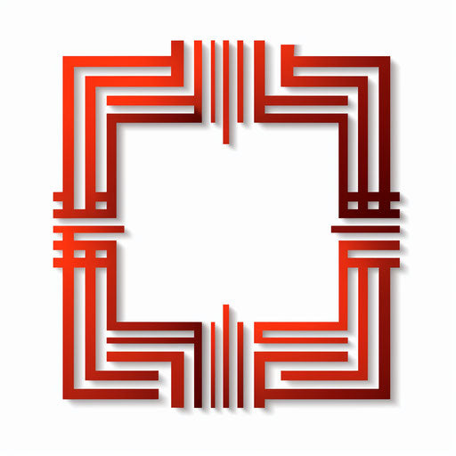 Red border in Minimalist style on white background