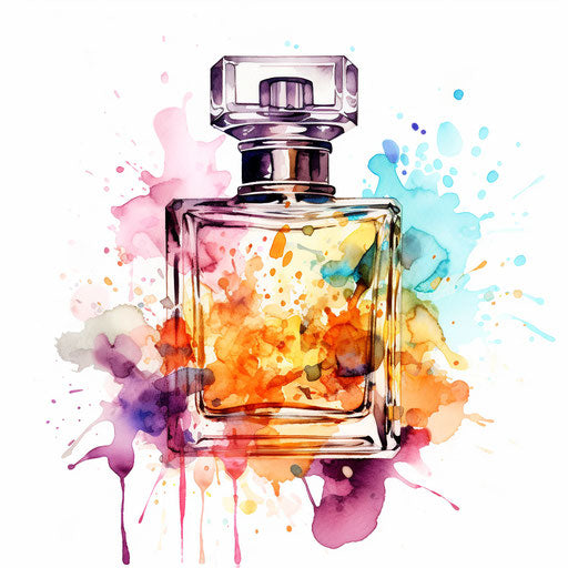 Perfume clipart in the style of Impressionistic Art