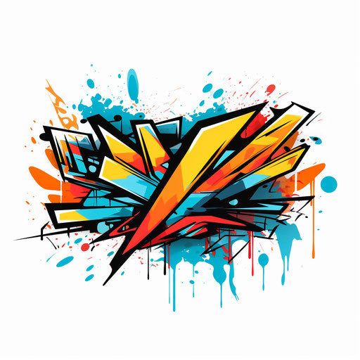 Minimalist style graffiti on white background