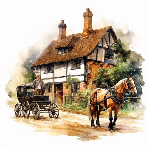 Oil painting style illustration on white background