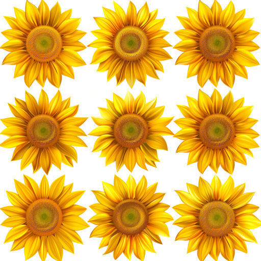 Sunshine clipart in a photo realistic style on flat white