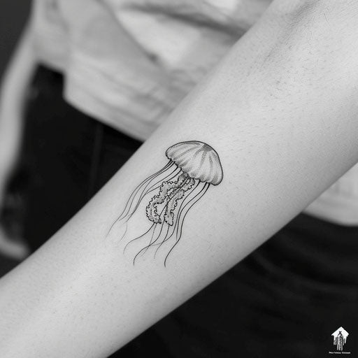 Simple and minimal jellyfish tattoo design
