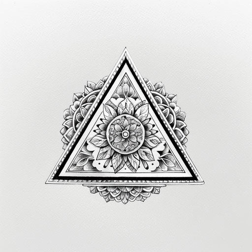 Elegant triangle tattoo concept with mandala pattern