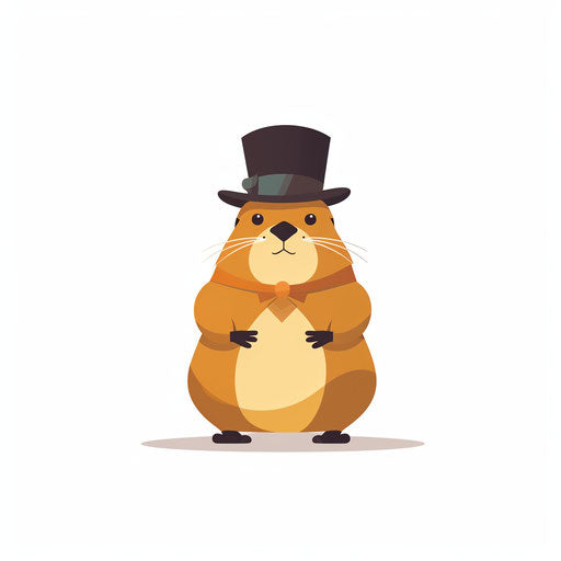 Groundhog illustration in minimalist style