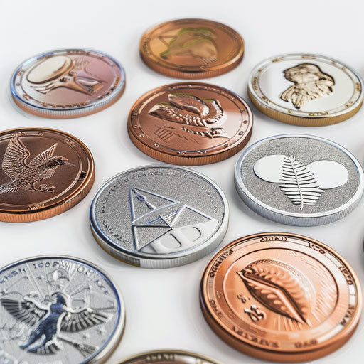 Coin clipart in photo-realistic style on white background