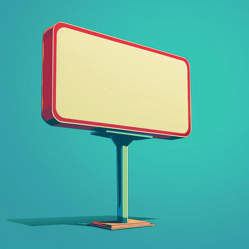 Realistic style sign clipart on flat turquoise background