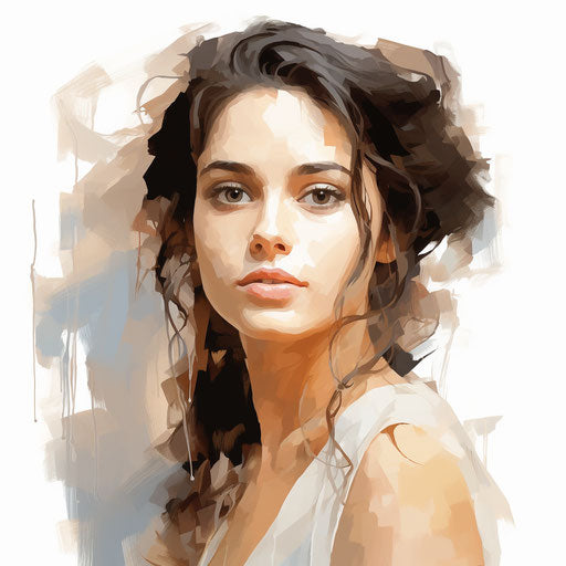 Clipart of me in the style of Oil painting, on a white background