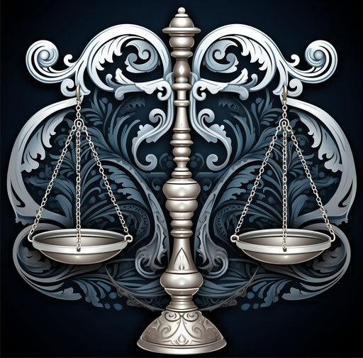 Balance scale of justice symbol stock illustration