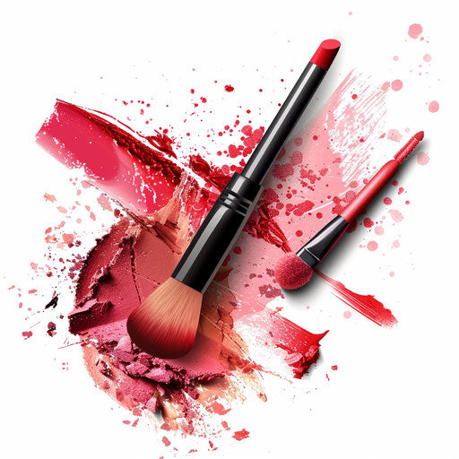 Photo realistic makeup clipart on flat white background