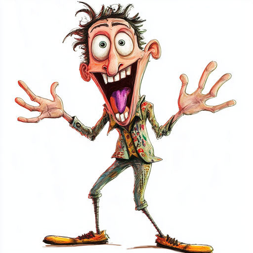 Humorous caricature of a surprise caricature clipart