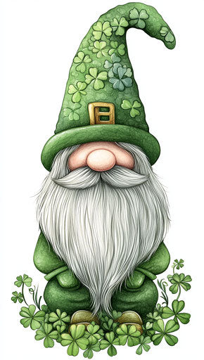 St. Patrick's Day hat, cute gnome with long beard