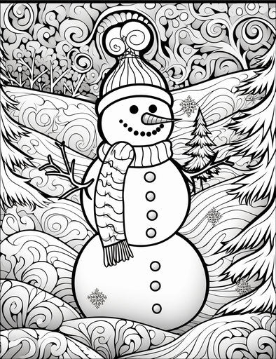 Free Christmas snowman coloring pages