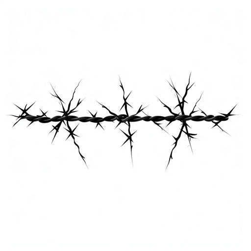 Barbed wire clipart in Minimalist style, on white background