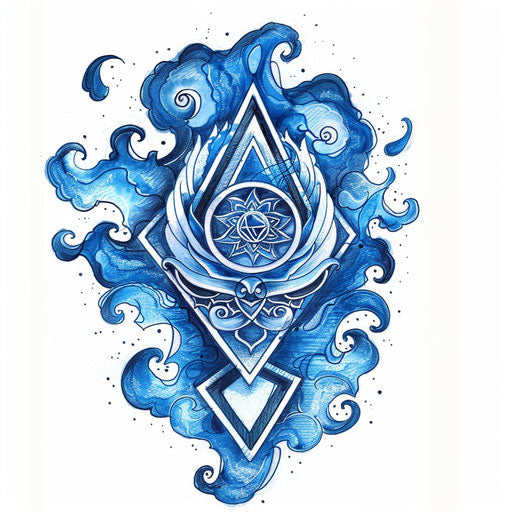 Contemporary Throat Chakra tattoo design