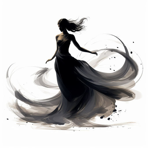 Moving Chiaroscuro Art Clipart on White Background