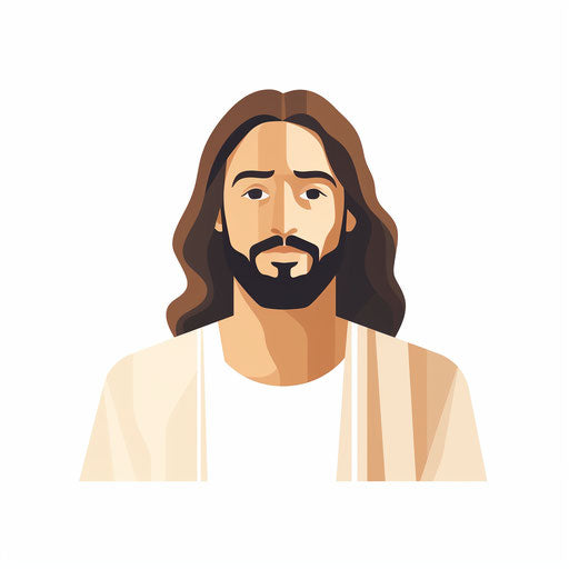 Minimalist Jesus clipart, on a white background