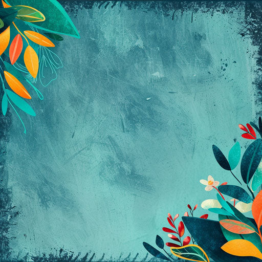 Photo realistic border clipart with a flat background in teal