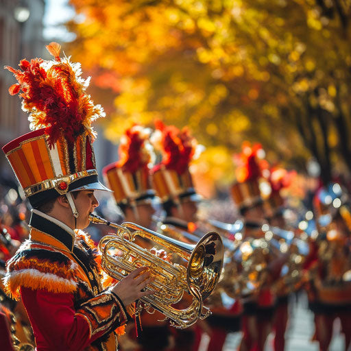 Thanksgiving-themed band in sync at large parade