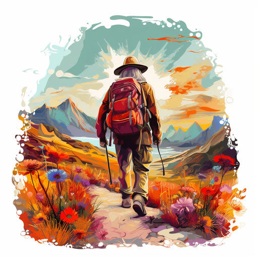 Journey illustration in the style of Oil painting