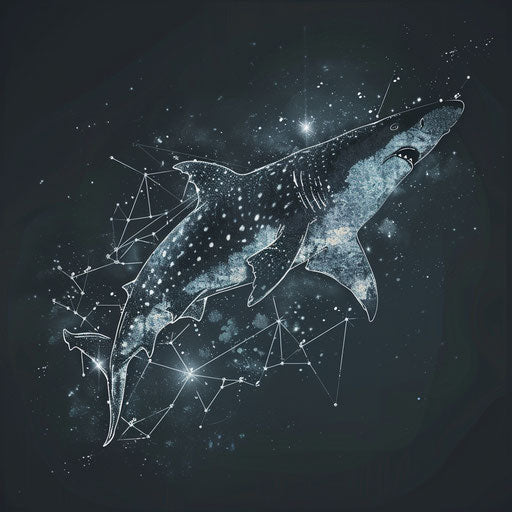 Shark constellation in the night sky
