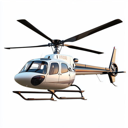 3D helicopter on flat white background