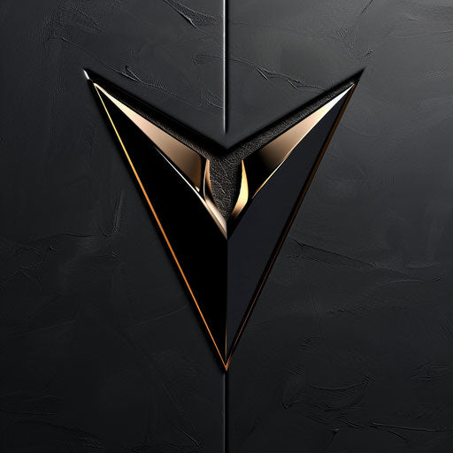 Luxury clothing logo with black and gold accents on a sleek background